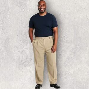 Brooks Brothers 346 Men’s Wool Dress Pants 40 Beige Pleated Cuffed Hem Egypt